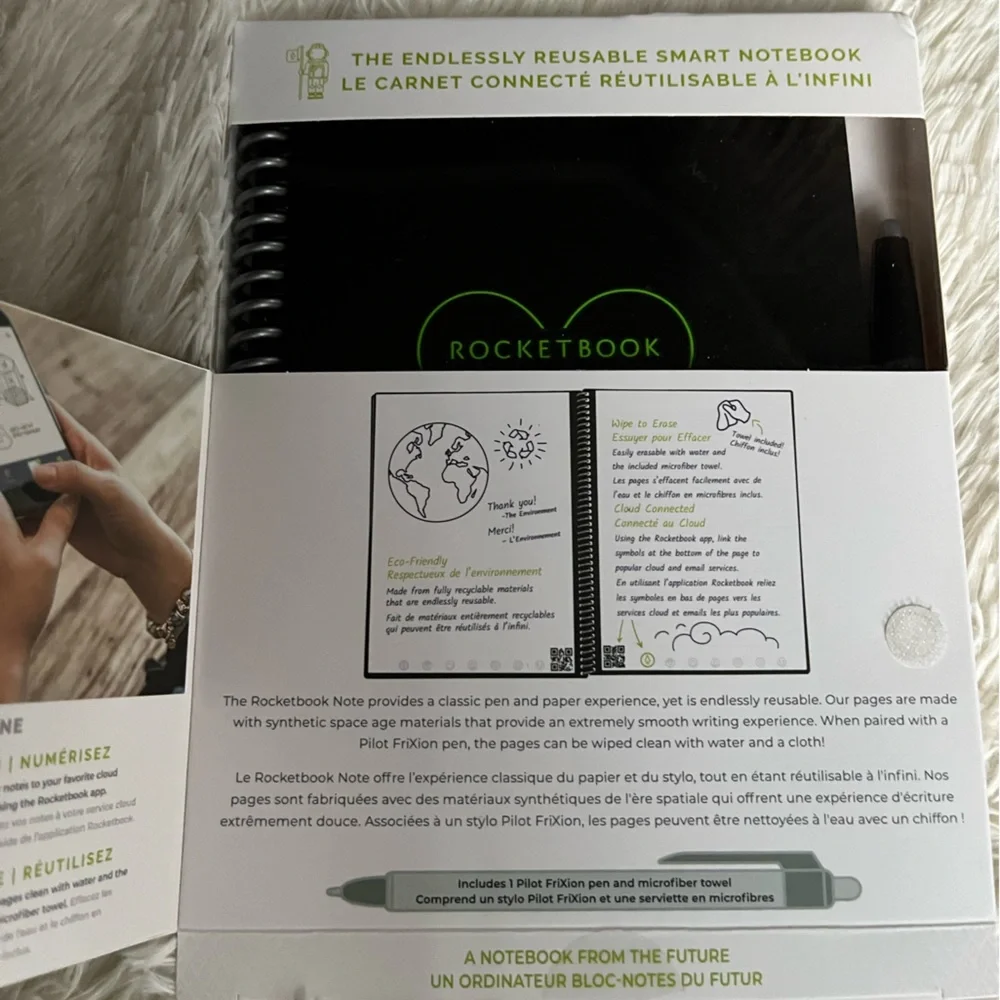 Rocketbook core spiral reusable notebook new